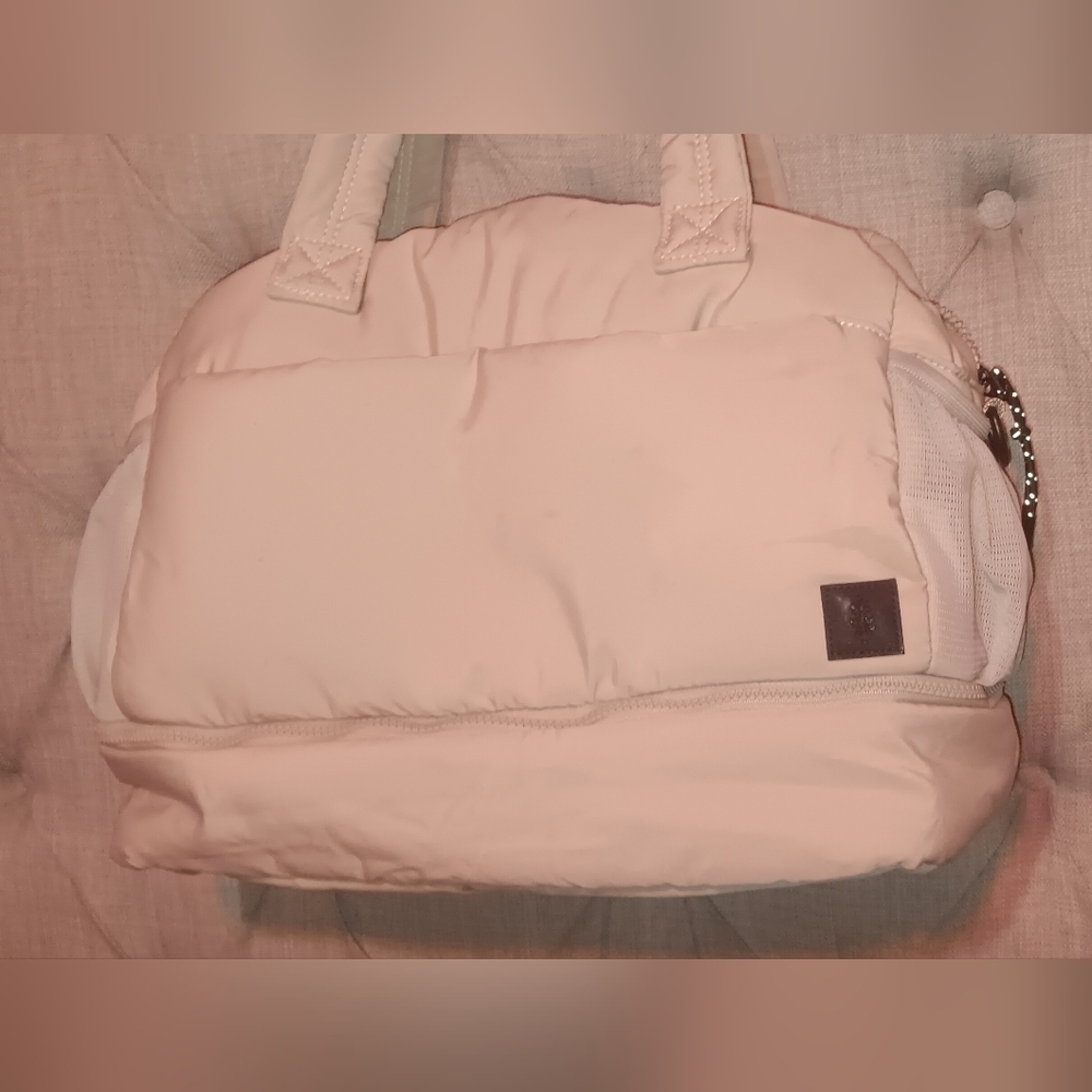Free People Cream Puffer Bag